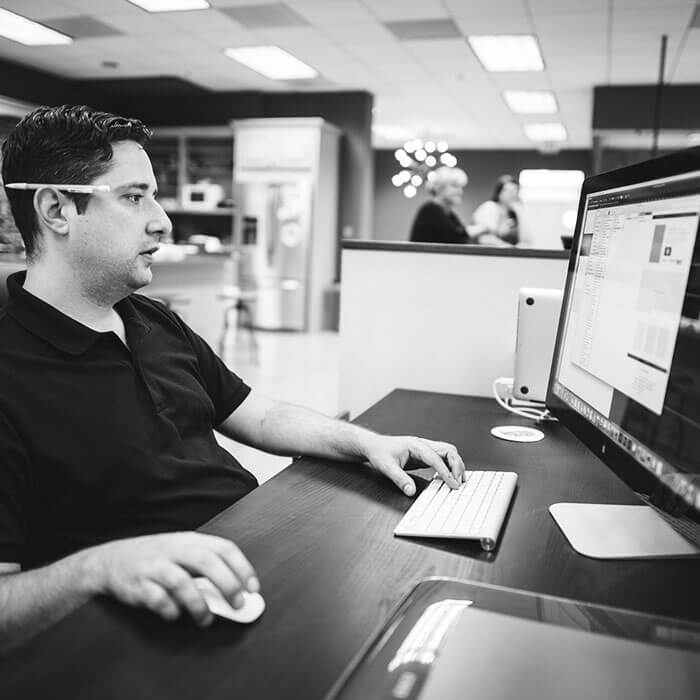 Fun work environment for web designers Open layout office in Alexandria, VA.