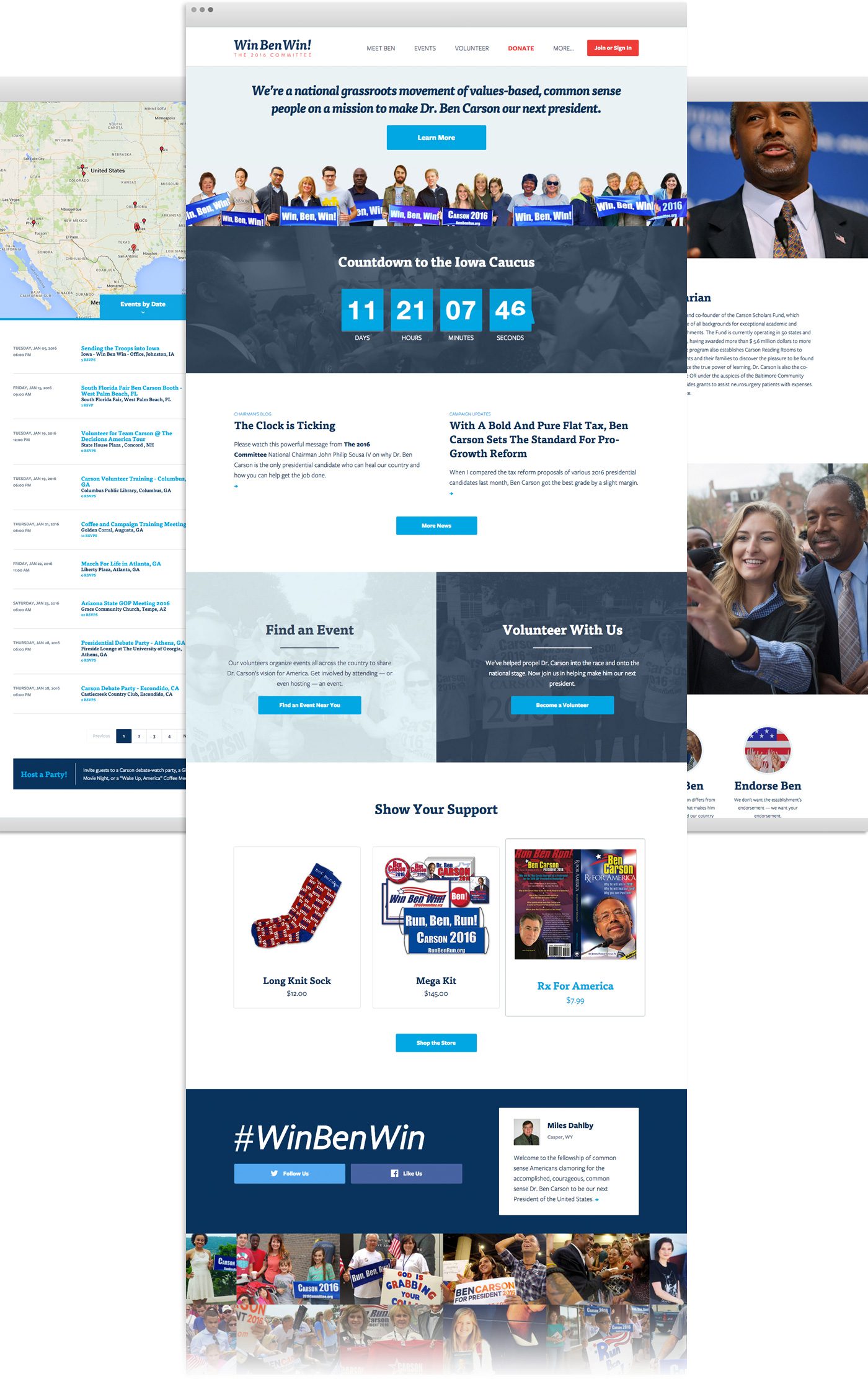 Mosaic of screenshot of 2016 Commitee website