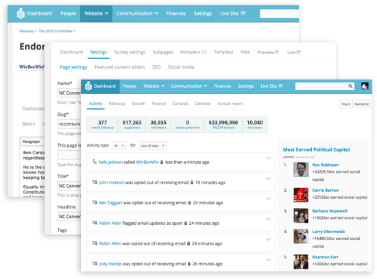 Nation builder backend