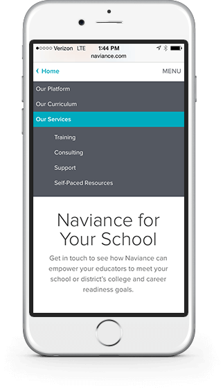 Mobile Navigation Mobile Navigation on Education Website