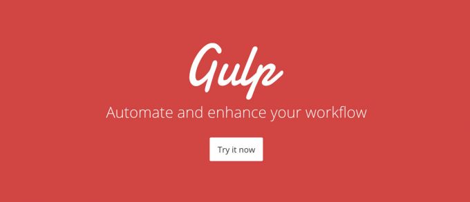 Gulp Homepage Desktops with open text editor and Gulp homepage