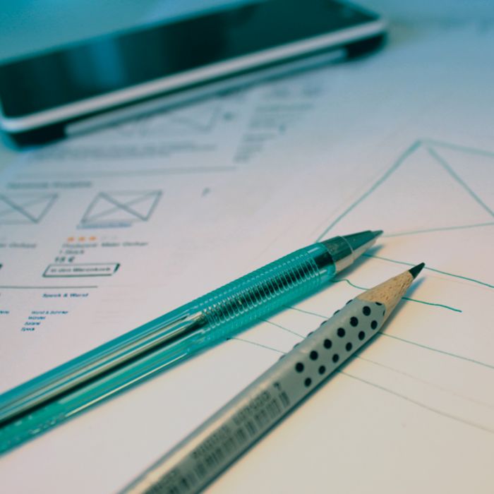 Hand-sketched wireframe